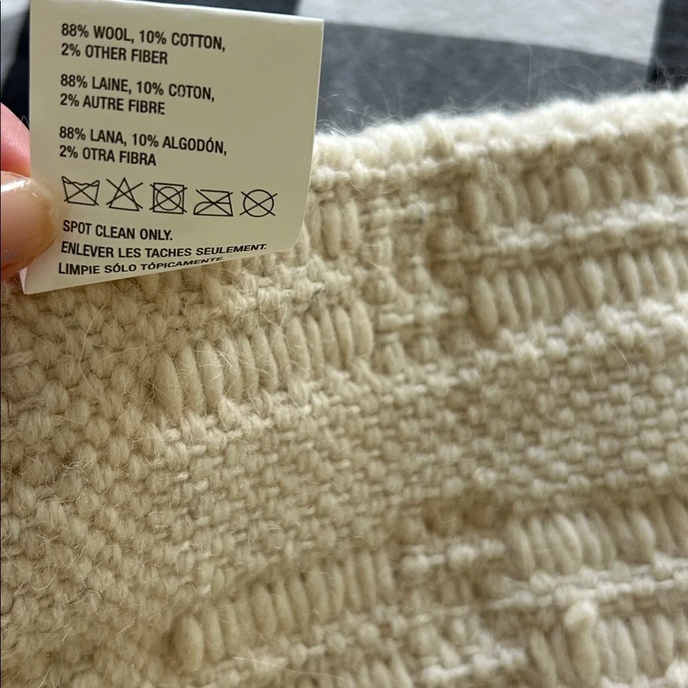 Crate & Barrel Almaden Woven Cream Table Runner